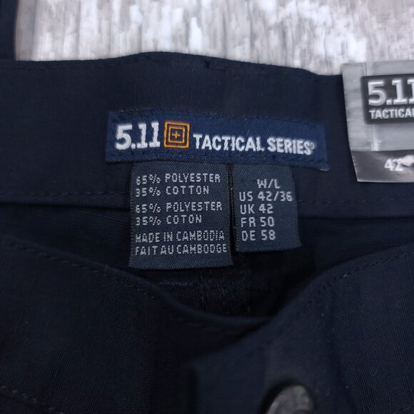 5.11 Tactical Pants Mens 42x36 Navy Taclite Ripstop Jean Cut Mid Rise Straight - Picture 7 of 9